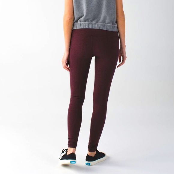 lululemon athletica Pants - Lululemon Wunder Under Pant Cotton Roll Down Heathered Bordeaux Drama Red size 4
